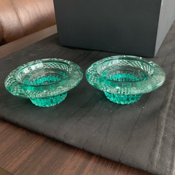 Accents 2 Vintage Green Glass Candle Holders Poshmark